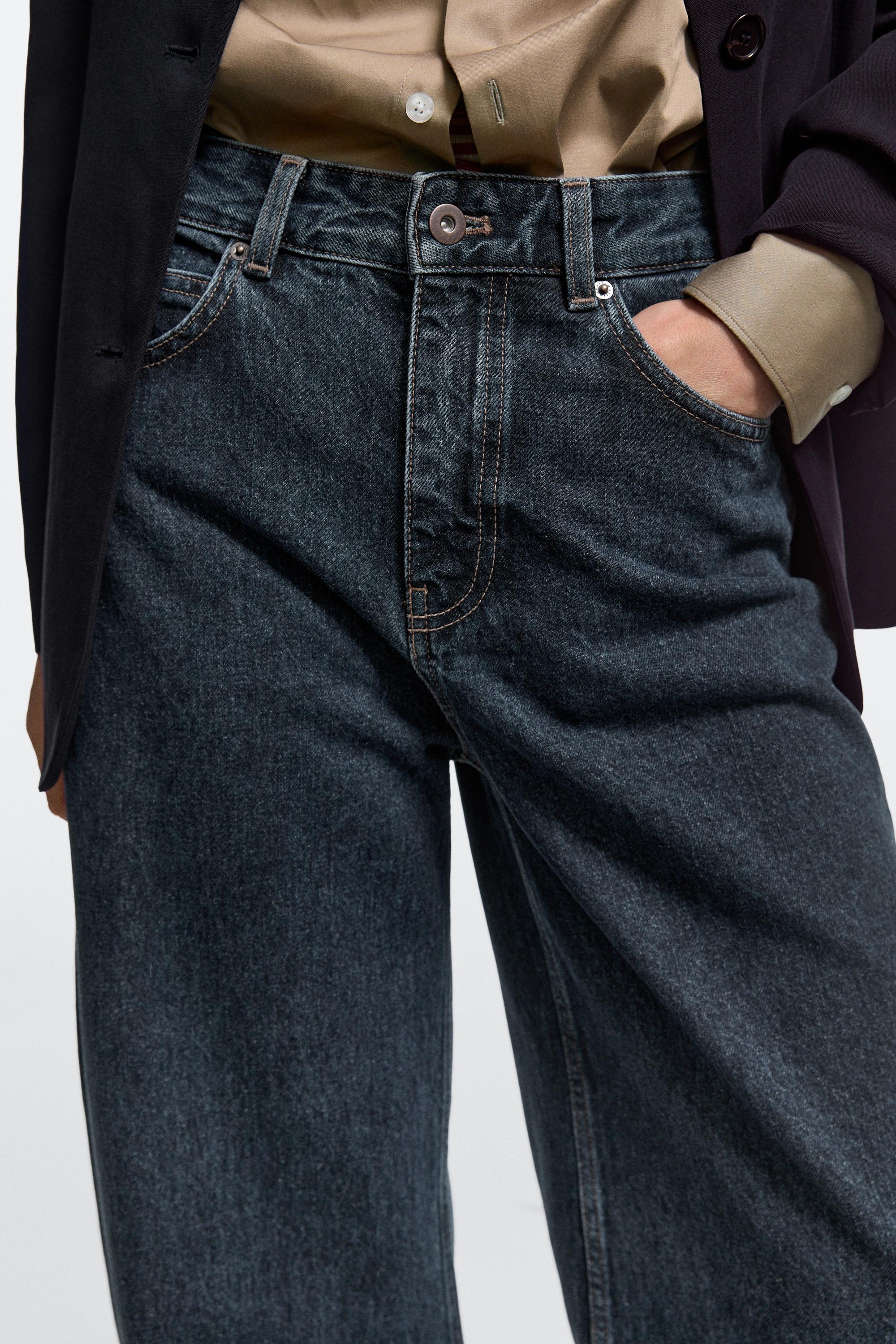 Mid-waist barrel fit jeans